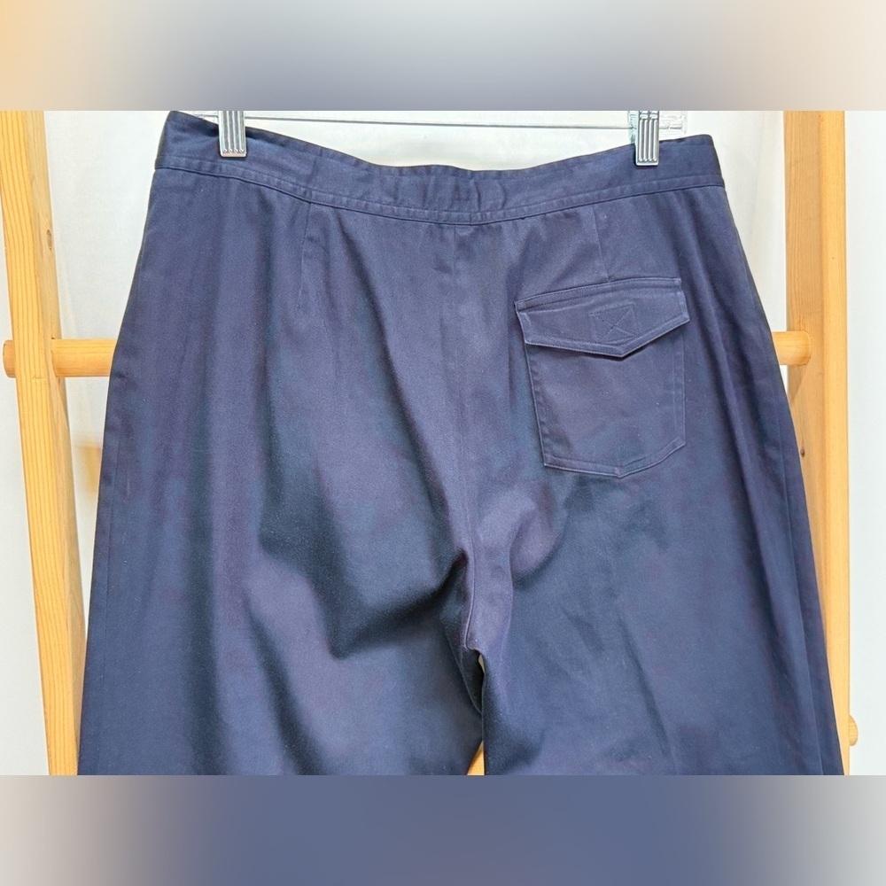 RALPH LAUREN SPORT Navy lace front wide leg Chinos size 10 - Picture 4 of 10